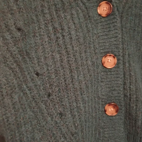 LOFT Green Cable Knit Cardigan - Picture 5 of 7